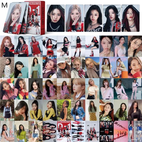 55pcs / set kpop babymonster début chant batter up album lomo card ahyeon haram rora pharita chiquita cadeau de carte postale