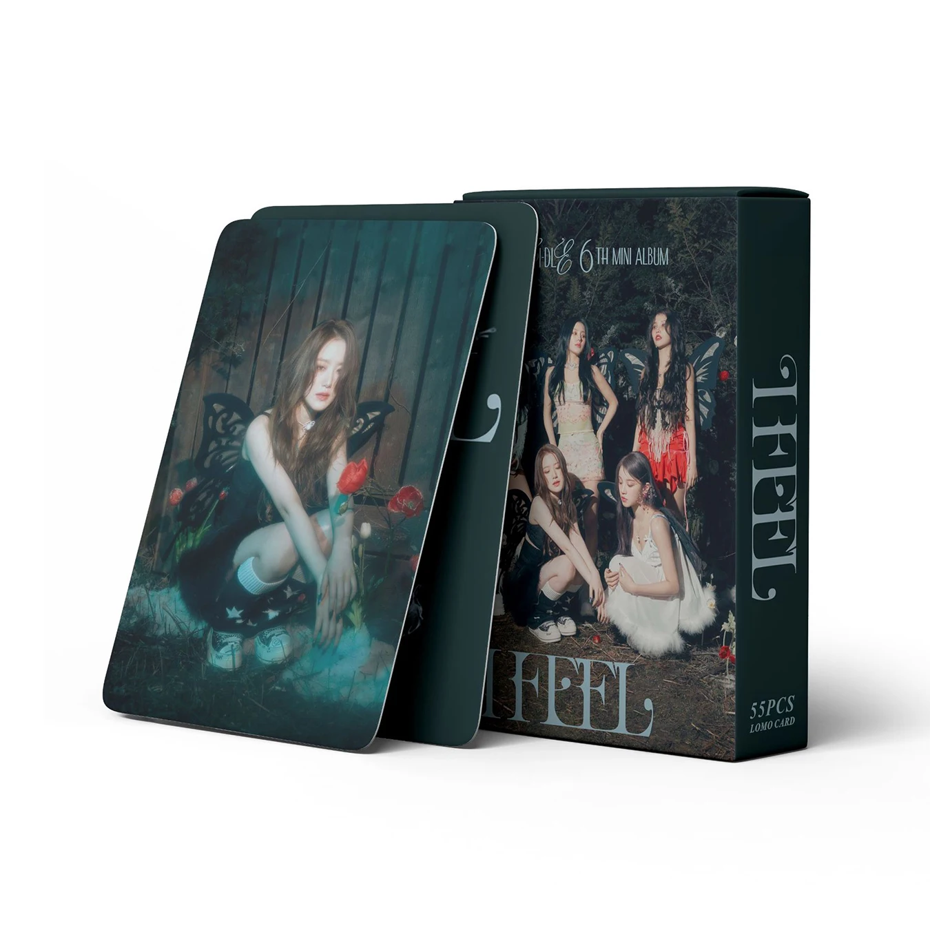 55pcs/set Kpop (G)I-DLE Postcards I FEEL Butterfly Lomo Cards GIDLE Album Girls I Burn Photo Card Postcard Fans Gift 2023