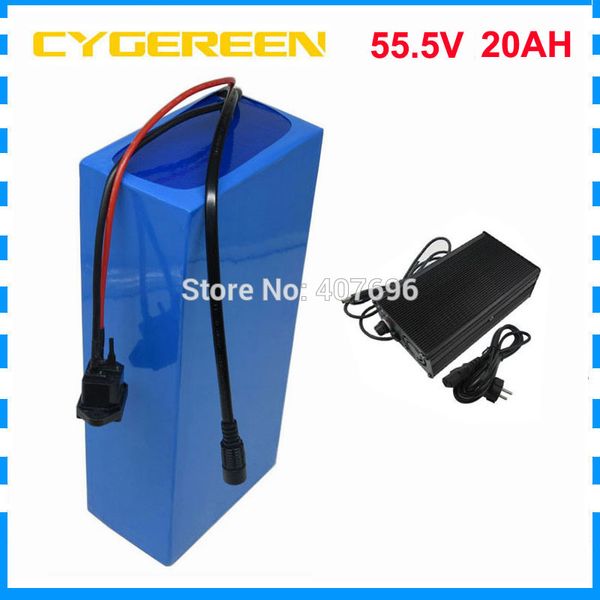 55V 20AH Batterie de vélo électrique 55.5V 15S Batterie de scooter au lithium-ion utiliser 2500mah 18650 cellule 30A BMS 63V 2A Chargeur LIVRAISON GRATUITE