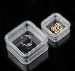 55x55mm transparant drijvende vitrine koffer dozen oorbel edelstenen ring sieraden suspensie verpakking doos huisdier membraan standaard houder SN4747