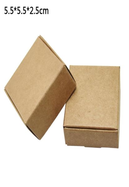 55x55x25cm Boîte en papier kraft marron naturel Boîte de mariage Boîte d'emballage Boîte de fête Partage Bague d'oreille Boîte de papier Emballage 50pcs2547622