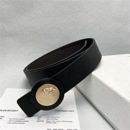 Ceinture de styliste en cuir véritable, double face, bicolore, tête de beauté, monstre marin, 56% cm, nouvelle collection 3.8