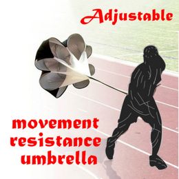 Paracaídas de resistencia para entrenamiento de velocidad al aire libre de 56 pulgadas, paraguas de entrenamiento de agilidad, cuerda de resistencia para correr, herramienta de entrenamiento de fútbol