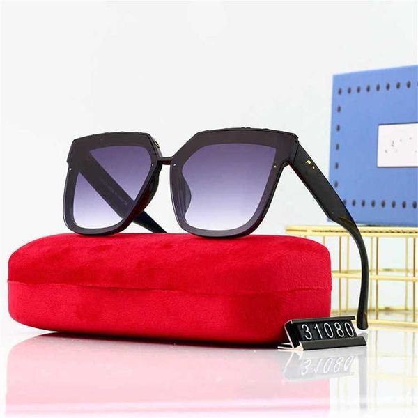 56% OFF Vente en gros de lunettes de soleil New Women's UV Protection Box Korean Edition Lunettes Tidy Round Face Mesh Red Lunettes de soleil