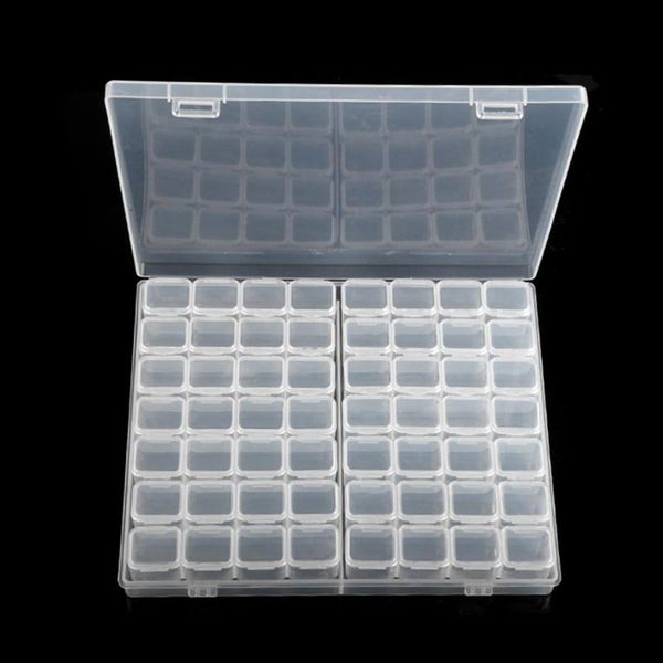 56 petite grille réglable boîte de rangement en plastique Transparent pour petit composant bijoux boîte à outils perle organisateur Nail Art pointe JU11