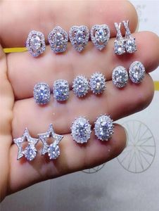 56 stijlen Trendy Lab Diamond Stud Earring 100 originele 925 sterling zilveren Party Bruiloft Oorbellen voor Vrouwen Bruids Sieraden Gift7164205