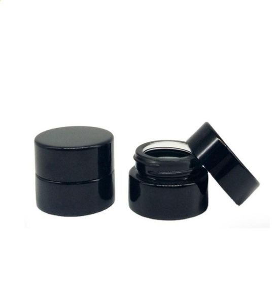 560pcsCarton 5ml noir protection UV pot en verre trempé bouteille de qualité alimentaire sans bâton sans fuite pour extraits de cire Dab concentré Conta4455710