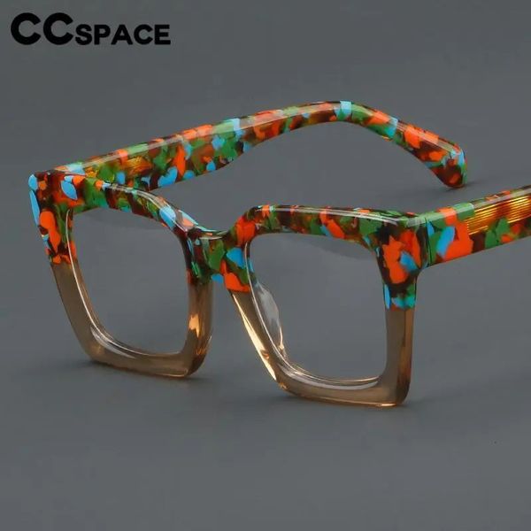 56909 Fashion Colorfle Acetate Spectacle Frame Mujeres Mujeres Gran tamaño Vintage Marco Men Prescripción Spectáculas 240415