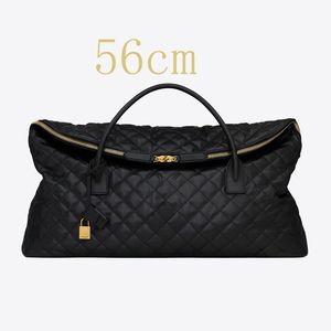 56cm Grand sac fourre-tout Designer Sac de voyage surdimensionné Sacs fourre-tout Femmes Sacs à main pliables Sac de luxe Cadenas clé Épaule Boutique Sacs Sacs à bagages décontractés Sac de sport en cuir