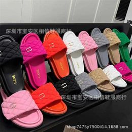 57% OFF Sports shoes 2024 New Xiaoxiangfeng Lingge Matsuke Metal Slippers Velcro High end Fashion Versatile Outwear for Women