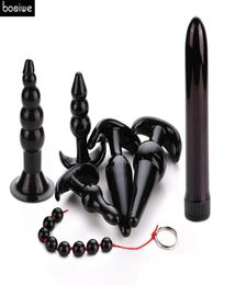 57 Pcsset Anal Plug Vibrador Silicona Anal Toys de sexo para mujer enchufes a tope de la mujer Productos de sexo para adultos para parejas Masturbator Anal Beads6398779