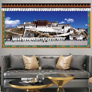 570-594-tibétain suspendu peinture salon peinture murale Potala palais suspendu tissu esthétique chambre décor L230620