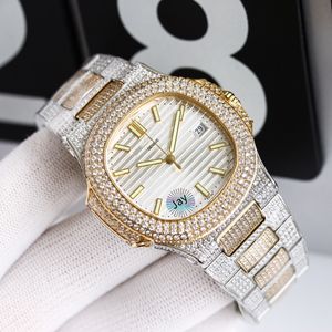 5719 Montre de luxe 40 mm 324 Movimiento automático de la máquina Caja de acero fino Relojes de pulsera Reloj de diamantes Relojes para hombre