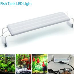 5730SMD LED Aquarium Aquarium Lichtbeugel met Uitschuifbare Beugel 4 Rijen van Witte Blauwe LED's voor Aquarium Aquariums EU Plug Y200922