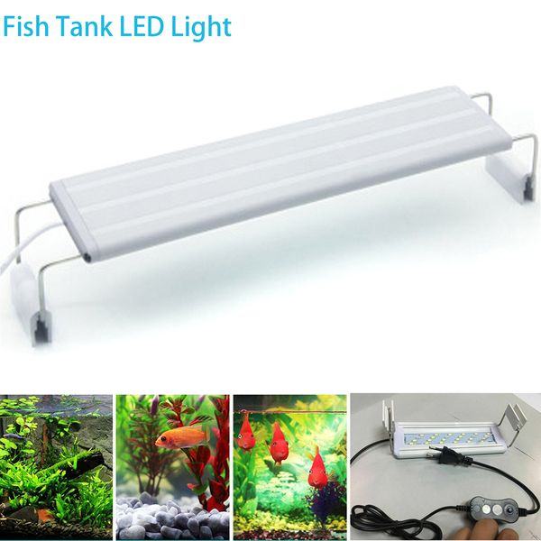 5730SMD LED Acuario Fish Tank Light Bar con soporte extensible 4 filas de LED azul blanco para Fish Tank Aquariums EU Plug Y200922