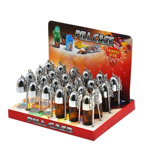 57MM Glazen Snuff Pillendoosje Case Fles Zilver Helder Bruin Flacon met Metalen Lepel Spice Bullet Rocket Snorter snuiven roken Met Display Box Nieuw