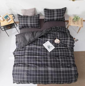 58 Geometrische zwarte geruite beddengoedset dekbedoverdekbed Bed King queen size bed set kussensloop dekbed sets 942595333