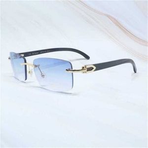 58% Marque de luxe Designer Hommes Carter Lunettes Cadres en bois Blanc Noir Corne de buffle Lunettes de soleil Mode Buffs Lunettes en bois Kajia Nouveau