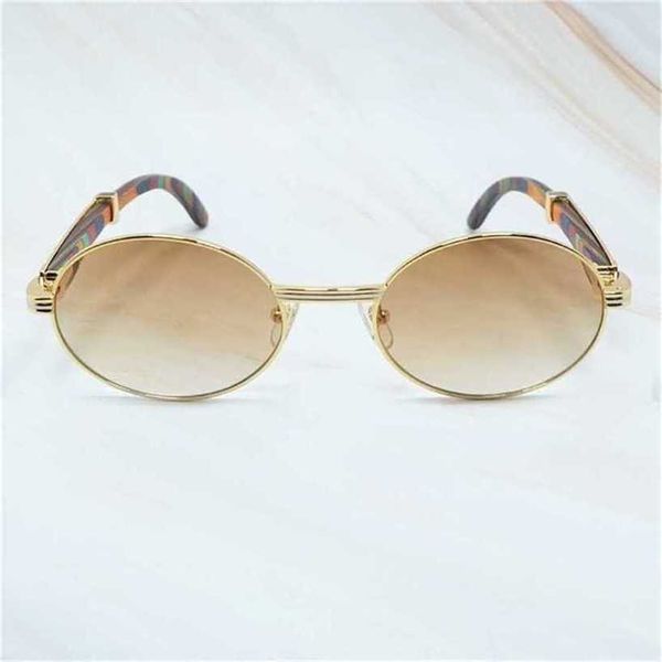 58% Diseñador De Lujo Hombres Mujeres Redondo Metal Carter Color Gafas De Madera Moda Vintage Sombras Gafas De Sol MujerKajia Nuevo