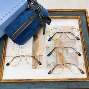 58% Zonnebrillen Nieuwe hoogwaardige familie's nieuwe artistieke ronde platte lensster kan worden uitgerust met bijziendheid brilmontuur GG1222O