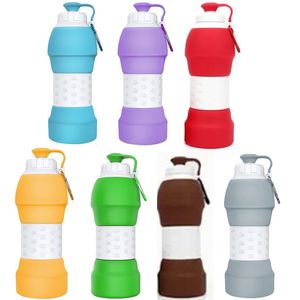 Bouteille d'eau pliable en Silicone sans BPA, 580ML, 20oz, rétractable, pliable, pour voyage, Sport, tasses, qualité alimentaire FDA