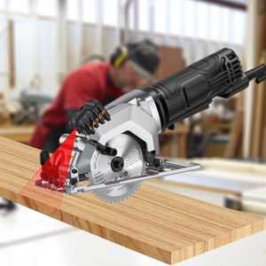 580W Mini Saw circulaire 3700 tr / min Saw circulaire compact électrique avec guide de coupe laser pour carreaux de bois et coupes en plastique avec lame