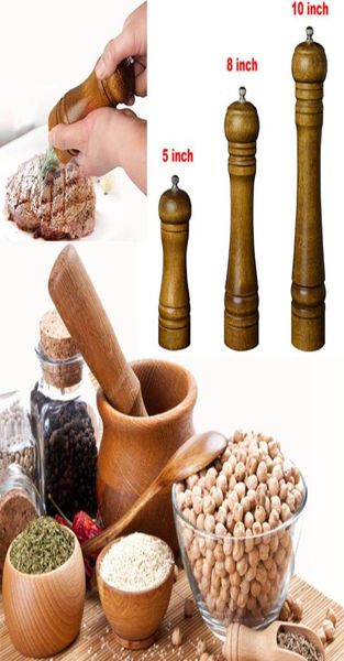 5810 pouces en bois sel poivre moulins sel poivre Sauce broyeur outil moulin mélangeur Muller bâton moulin à poivre outils de cuisine WX91014956405