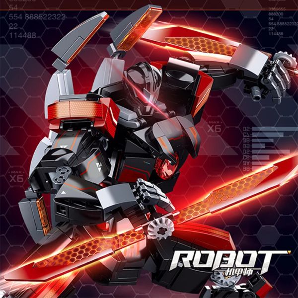 585pcs Black Red Mecha Assemblage Blocage Blocing Model Robot Children's Educational Toys for Christmas Gifts 25,6 cm