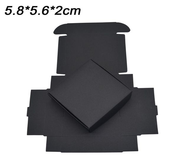 58x56x2cm Small Gift Package Paper Boîtes en papier pliable Boîte en papier Kraft noir pliable pour les bijoux Soap Emballage Cartons 50PCSLOT6757090