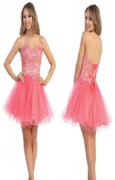59 schattige lieverd Aline Crystal kralen Organza Goedkoop Corset Homecoming Dress Short prom jurken feestjurken Zoet 16 jurken3540418