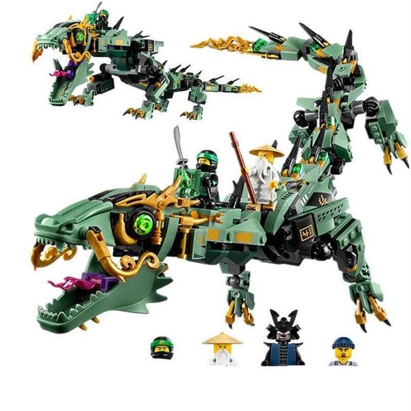 592 Uds. Compatible Ninjagoe Flying Mecha Dragon Boy friends bloques de construcción juguetes para niños modelo Navidad cumpleaños Gift247y