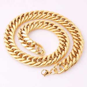 HEREN Cubaanse Kettingen Ketting 18K Vergulde GP Roestvrij Stalen Ketting Hip Hop Rock Sieraden Groothandel