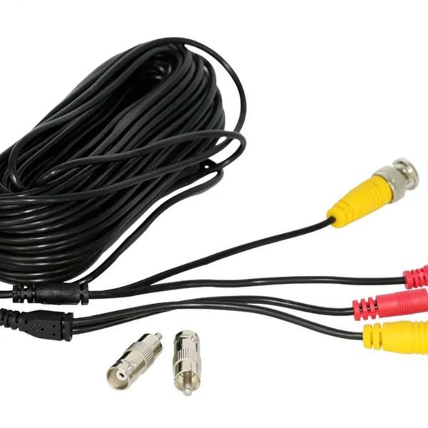 59ft 18m 32ft 10m BNC + CCTV CCTV Cable pour analogue AHD CVI CCTV CAME CAME DE SURVEILLANCE DVR VIDEO VIDEO PLACIER 2IN1 CABAZ