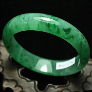 Bracelet jonc en jade vert glacé émeraude certifié 59mm, fait à la main, G04288S