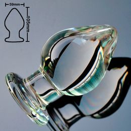 59mm groot formaat pyrex glas anale dildo grote kristal kraal bal kont plug nep penis seksspeeltjes voor vrouwen mannen homo vrouwelijke masturbatie y18110106