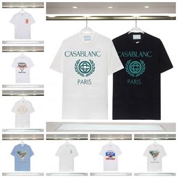 5A 2024 Camiseta Casablanca Nueva camiseta para hombres Diseñador de camisetas de diseñador de camiseta transpirable Carta impresa ropa impresa Summer Casual manga corta 003