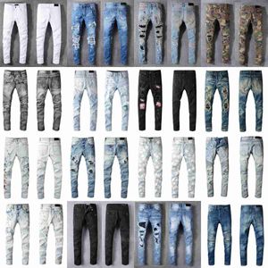 5A 2024 Luxurys Designers Jeans en détresse France Fashion Pierre Straight Mens Biker Hole Stretch Denim Casual Men Men Skinny Pantal