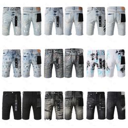 5a 2024 Nieuwe designer heren paarse jeans shorts high-end kwaliteit streetwear bestseller luxe zomer mode splashink brief print hiphop streetwear