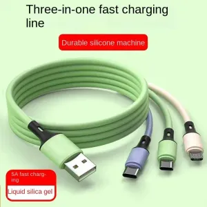 5a 3 in 1 USB Type C snellaadkabel Micro USB -draad voor iPhone 14 Pro Max Samsung Xiaomi Huawei Poco Mobiele telefoon Gegevenskoord