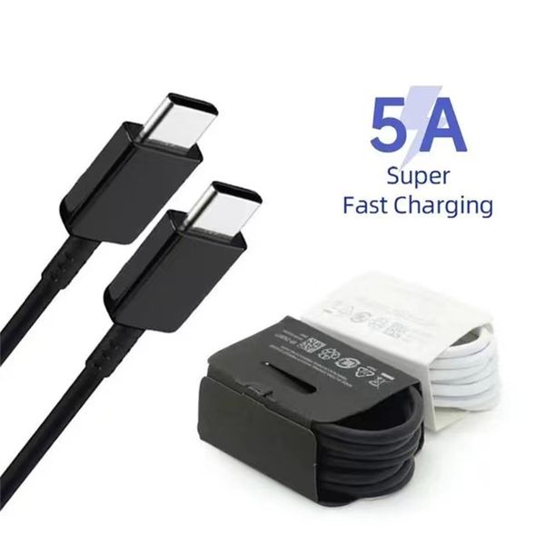 5A 45W Câbles de charge rapide rapides pour C à C Type C à USB C Câble chargeur 1M pour Samsung Galaxy S10 S20 S22 S23 S24 Ultra Note 10 20 HTC 3A 25W 1M 3FT TYPE-C Qualité OEM d'origine