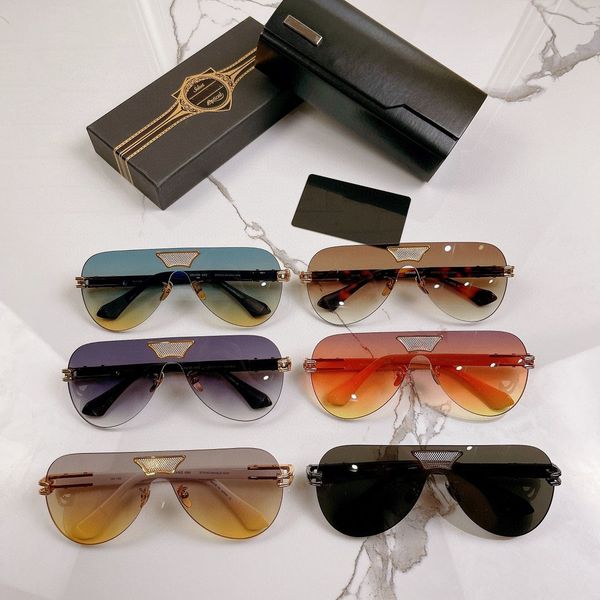 7A DITA grand ane lunettes de soleil designer pour hommes Goggle Rimless Plank Black Round Shield marque originale lunettes de luxe monture de lunettes femmes