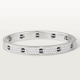 5A Bracelets Catier Love Wedding Bracelet Diamonds Paved Ceramic in Iconic Collection for Women with Dust Board Box Taille 16/19 Fendave407J
