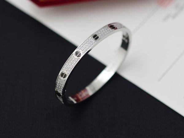 5A Bracelets Catier Love Bracelet de mariage en céramique pavée de diamants dans une collection iconique pour femme avec sac à poussière Taille de la boîte 16/19 Fendave