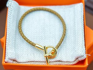 5A Bracelets de charme HM Glenan Bracelet à sangle courte unique en cuir véritable en couleur 08 pour femme avec sac à poussière Taille de la boîte 16-21 Fendave