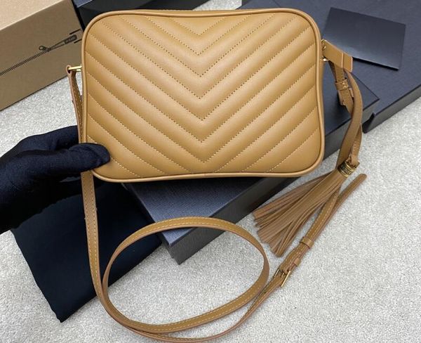 5A Sacs à cosmétiques 612544 23cm Y SL Lou Camera Bag matelassé en cuir rabat épaule sac à main Discount sacs à main de créateur pour les femmes Fendave