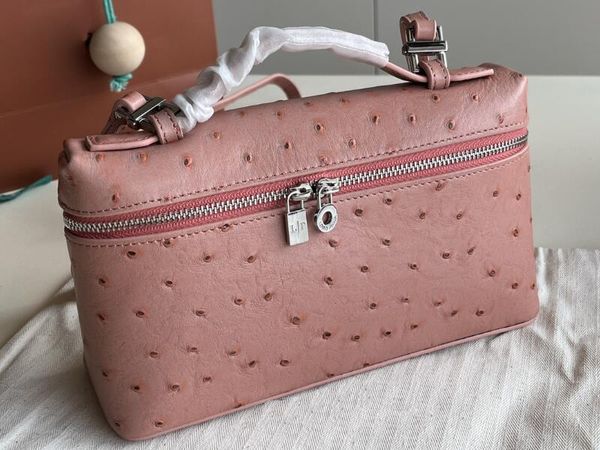 5A Sacs à cosmétiques LP LoroPiana Pochette de poche supplémentaire L19 Sacs à main en cuir d'autruche Remise Sac à main de luxe pour femmes avec sac à poussière Fendave