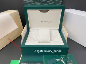 5A vert foncé boîtes de montre boîte-cadeau de mode en bois d'origine pour 126610 126613 116500 116506 126710 126660 montres Rolex de luxe boîte carte livret sac à main-2