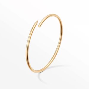 5A Designer 2.8MM Thin 6Th Nail Bracelet Bangle Titanium Steel 18K Gold Plated Bracelets Women Love Bracelet Bangles Joyería Regalo Tamaño 17 19