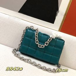 5A designer tas crossbody geweven blauw damesmode schoudertassen ketting vintage echt leer gevlochten vierkant luxe bakken cross body portemonnee