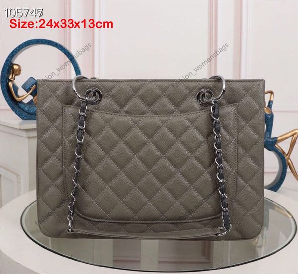 5A Designer Sac Logo Chaîne Femme Sac Top Qualité Caviar Véritable Cuir En Peau De Mouton Sac À Bandoulière Sacs À Main De Luxe Classique Flap Chaîne Shopping Ordinateur Bandoulière Bourse